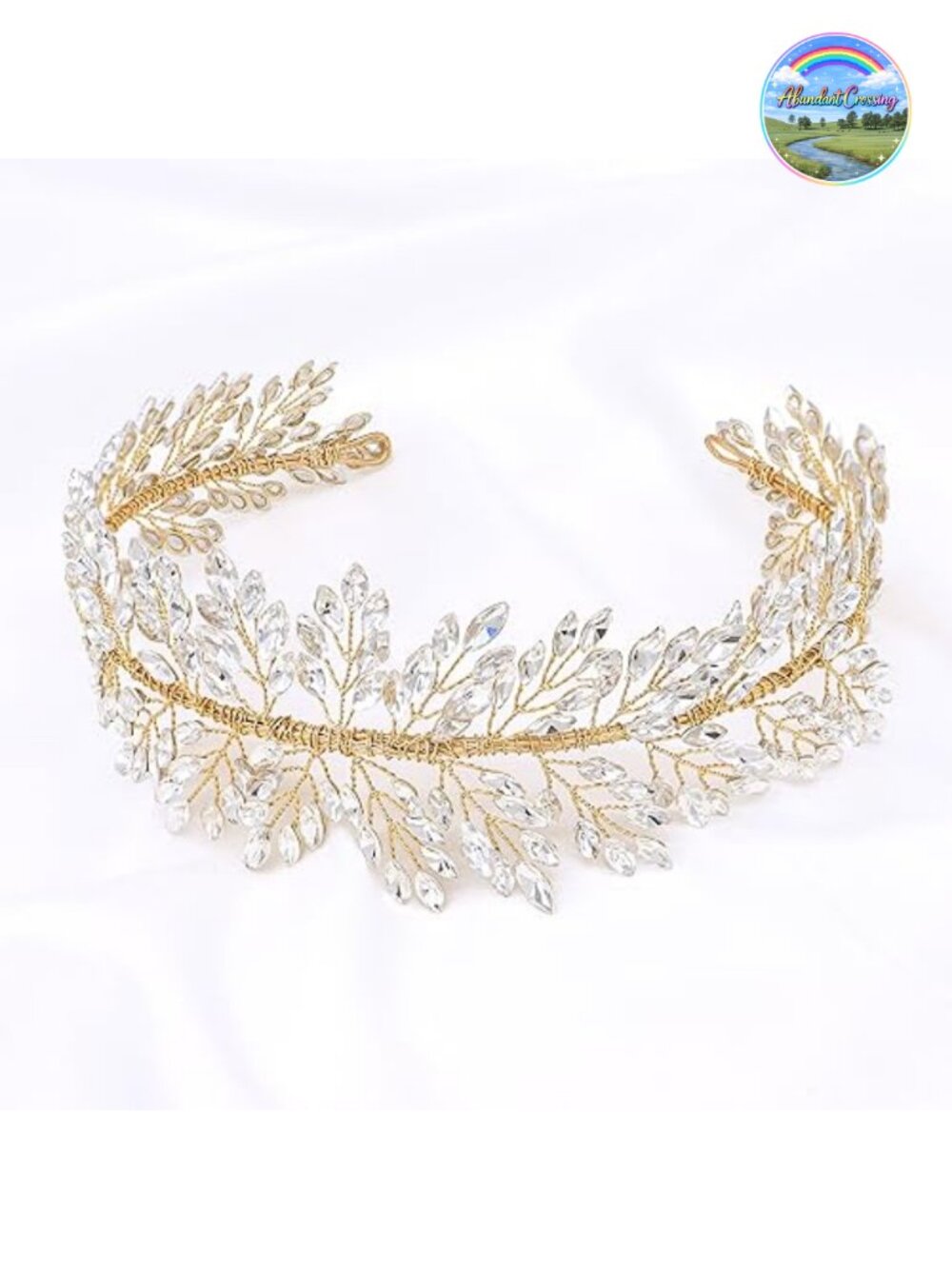 Crystal Wedding Headband Metal Bridal Headpiece Wide Hair Accessory